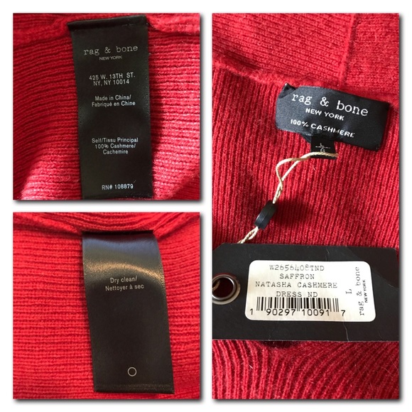 🚨SOLD🚨rag & bone Red ‘Natasha’ Cashmere Dress L - Picture 8 of 8
